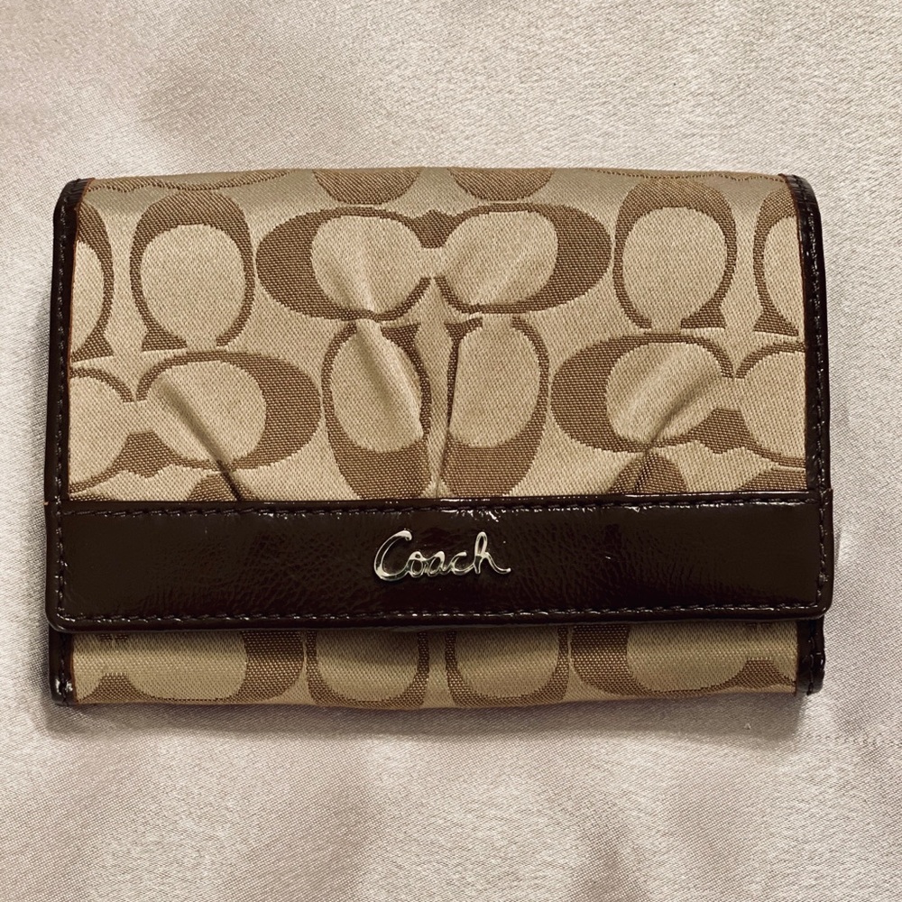 Coach Khaki Mahogany Clutch Soho Wallet